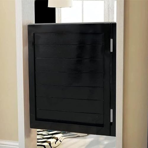 LoiYtrd Puertas batientes de Entrada Negras, Kit de Puerta de salón de café Individual, Puertas Interiores de Madera(W 70 cm (27 1/2))