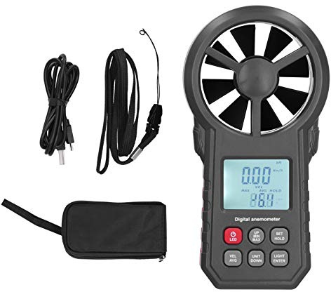 WT87B 9V Bluetooth Digital-Anemometer – Hand-Windgeschwindigkeitstester mit LCD-Hintergrundbeleuchtung, USB-Konnektivität und wasserdichter ABS-Konstruktion für mobile Anwendungen