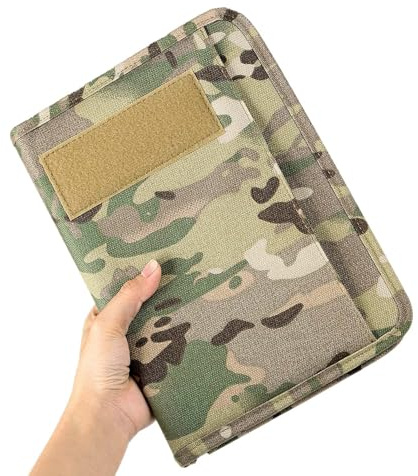HAPPOW Taktische Camouflage Dokumentenmappe A5, Notizbuch Hülle Abnehmbar | für Militär Ausrüstung, Taktische Ausrüstung, Outdoor Wandern, Camping, Büro und Feldarbeit