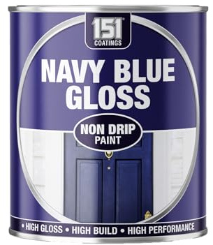 HOCHSTE 151 Coatings Gloss Paint, Non Drip Interior & Exterior Paint, High Build Finish, Smooth Application for Wood Metal Doors, Furniture, Durable Gloss Coating, 300ml (Navy Blue, Pack of 1)