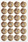 24 Adventskalender-Zahlen-Aufkleber, braun gold I rund Ø 4 cm I DIY Sticker Set I Weihnachtsaufkleber Geschenk-Aufkleber dv050