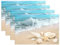 FFY Go Platzdeckchen Strand Strand Strand Meer Tischmatten Esstischmatten Wasserdicht Antirutsch Antihaft Hitzebeständig Weihnachten Dekoration 4 Stück