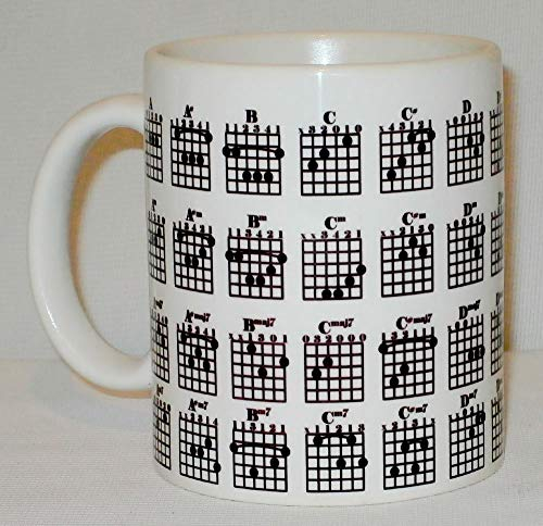 Guitar Chord Chart Ceramic Mug Funny Novelty Gift