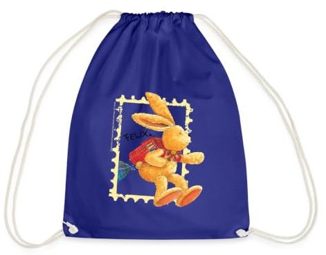 Spreadshirt Felix Der Hase Huepft Mit Schulranzen Turnbeutel