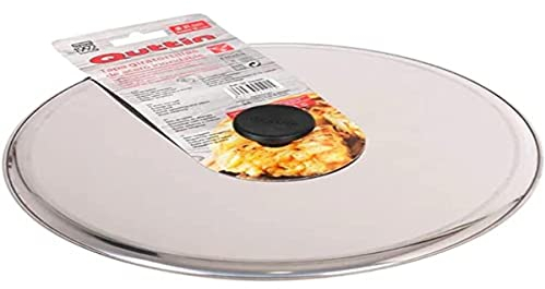 Quttin | Tapa Gira Tortillas 31 cm de Acero Inoxidable Resistente y Fácil de Limpiar con Pomo Anti-quemaduras - Tapa Gira Tortillas Diseño Resistente y Duradero