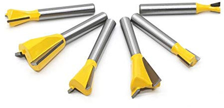 Zkenyao-Router Bit Set di bit del router del giunto di 6mm dello stinco 1/4 del giunto del robetto, taglierina della fresatura del bit di incisione del legno di 14 gradi, 6pcs, Usa sicurezza affidabil