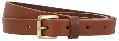 Gusti Echtleder Gürtel - Birgit Gürtel Ledergürtel mit goldener Schnalle Schlicht Damen Braun 90 cm