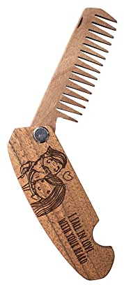 Enjoy The Wood Bartkamm aus Holz Walnut 98 * 36 * 11 cm (FALL IN LOVE)