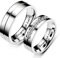 AMDXD Verlobungsringe 2er Set, 6MM Edelstahl Partnerringe mit Zirkonia Trauringe mit Gravur, Silber, Damen 52 (16.6) & Herren 60 (19.1)