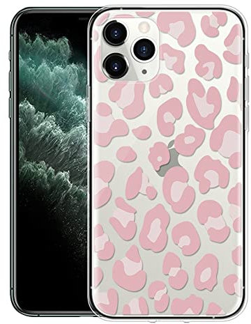 Yoedge Trasparente Custodia per Apple iPhone X/Xs 5,8, Morbido Silicone TPU Bumper Antiurto con Disegni, Originale Case Sottile Antipolvere Antiscivolo Cover per iPhone Xs/X, Leopardo Rosa