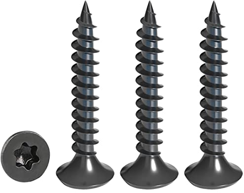 Drenky Holzschrauben Torx Schwarz 50 Stück, Schrauben Senkkopf M4 X 20 mm Aus Edelstahl Rostfrei A2 Vollgewinde Spanplattenschrauben Selbstschneidende Schrauben Universalschrauben Torx TX20