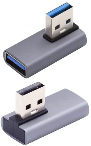 chenyang 2 adaptadores USB 3.0/3.1 USB 3.0/3.1 tipo A macho a hembra adaptador en ángulo de 90 grados