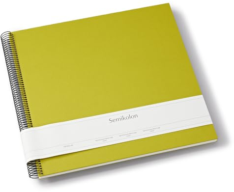 Semikolon 369991 Spiral Album Economy Large, 34,5x33,2 cm, Fotoalbum, 50 Seiten cremeweiß, Fotobuch, matcha hell-grün