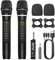 PROZOR Drahtloses Mikrofon Dual UHF Metall Handmikrofon mit Höhen-Bass-Echo-Steuerung, wiederaufladbar Empfänger, Drahtloses Mikrofonsystem für Gesangsparty, DJ, Hochzeit, Lautsprecher, Verstärker