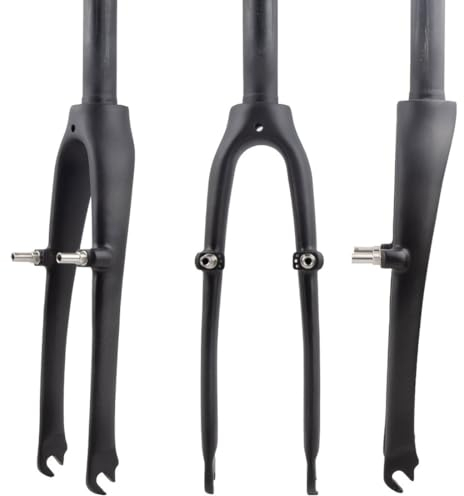 HIMALO Carbon Folding Bike Rigid Fork 16''(305) 20''(406) BMX Fork C/V Brake 1-1/8'' Straight Tube Fork Threadless Front Fork QR 9x74mm (Color : Matte, Size : 16'')