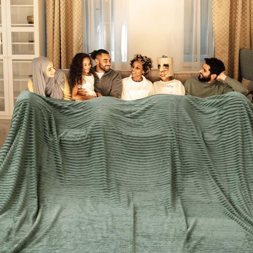 Bnuitland Salbeigrün Queen-Size-Decke für Bett, weiches Fleece