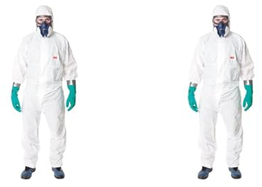 3M 45452XL Schutzanzug, Typ 5/6, Größe 2XL, Weiß (Packung mit 2)