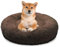 bluzelle Orthopädisches Hundebett für Mittelgroße Hunde, 80cm Donut Kissen Waschbar Memory Foam Rund, Hundekorb Hundekissen Flauschig Plüsch Kunstfell Weich, Farbe:Coffee