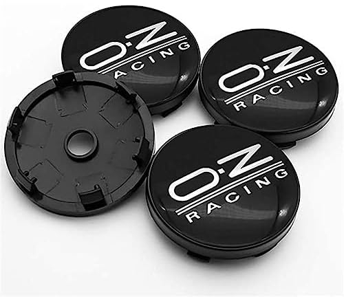 NEZIH 4 Stück Nabendeckel Radnabenkappen für OZ Racing 60 mm, Radkappen Nabenkappen Felgendeckel Radnabendeckel Radnabenabdeckung Radmittelkappen, Schwarz, Plastik, Acrylnitril-Butadien-Styrol