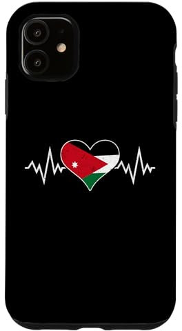 Hülle für iPhone 11 Jordanische Flagge Vintage Herz Herzschlag Jordan Pulse Line