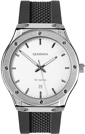 Sekonda Titan Mens Analogue Watch 42mm dial | 50 Metres Water Resistance, mineral glass crystal, day and date display, ion-plated case