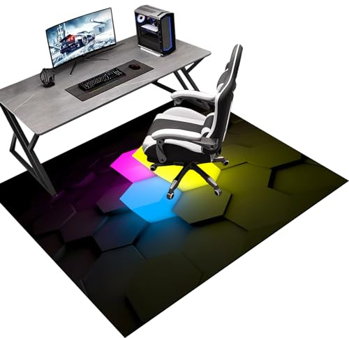 Tkuhknag Bürostuhl Matte für Bodenschutz Bürostuhl Unterlage Teppich Gaming Teppich Stuhlunterlage Bodenschutzmatte für Hartböden 140 x 180 cm schreibtischstuhl unterlage für Laminat