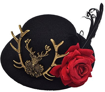 BLESSUME Steampunk Frauen Getriebe Mini Hut Gotisch Zylinder Haarspange (G)