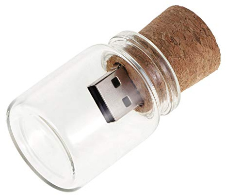 Hsthe Sea 8GB Cute Flash Drive USB 2.0 Storage Jars Unique Box Glass Jar Bottle with Cork Memory Stick Pen Drive Wedding Gifts Electronics Fancy Pen Waterproof Design