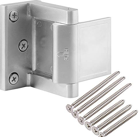Hotel Security Door Lock with Stainless Steel Screws,Privacy Door Latch for in-Swinging Doors Extra High Home Door Security Lock(Silver-1 Pack)