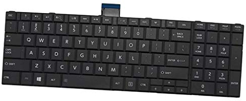 Tenlacum - Tastiera di Ricambio per Laptop Toshiba Satellite C50-A C50D-A C50T-A C55-A, Colore: Nero