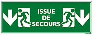 Signalétique.biz France Signalétique.biz France - Panneau Issue Secours Photoluminescent PVC avec Flèches Directionnelles 210 x 75 mm