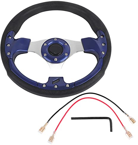 13in 320mm Volante Universal PU Cuero Coche Sport Racing Drift Volante Azul
