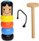 ISAKEN 1 Pcs Hölzernes Mann Spielzeug, Unsterbliches Daruma Marionette, Wooden Man Magic Toy Unzerstörbares Holzspielzeug, Zauberrequisiten Hölzernes, Holz-Mann Magie Spielzeug Geschenk für Kinder