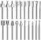 Hakkin Wood Carving Tools 20Pcs HSS Router Bits with 3mm Shank for Power Rotary Tools Carbide Rotary Burr Set Rotary Tools Accessories for DIY Woodworking Carving Engraving Drilling