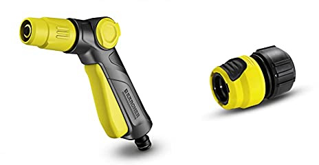 Karcher PISTOLET D'ARROSAGE 16,7 x 41,5 x 141,5 cm 2.645–265.0 & 2.645-194.0 raccord, Noir, Jaune, Plus con aquastop