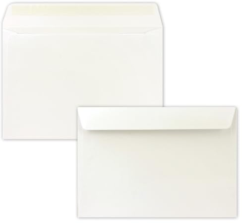 100x Briefumschläge DIN C5 Naturweiß (Weiß) - 16,2 x 22,9 cm - Haftklebung - Edle Kuverts für große Einladungen und Karten zum Geburtstag oder Hochzeit