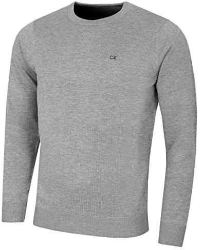Calvin Klein Herren mit Rundhalsausschnitt Sweater - Grau Marl - M