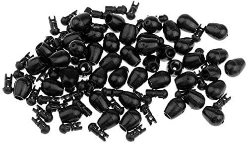 RainbowBeauty Fishing Connector Beads Fishing Rubber Stopper Snaps Kit Hook Links Method Carp Feeders Cylinder Float Stop Fishing Accessories Tools Large 50PCS