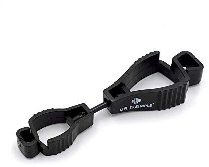 LIFE IS SIMPLE Tarp Clip Handschuhclip | Handschuhhalter für Feuerwehr | Handschuhhalter Polizei | Handschuhclip für Arbeitshandschuhe, Baumarkt, Garten | schwarz, 5er-Set