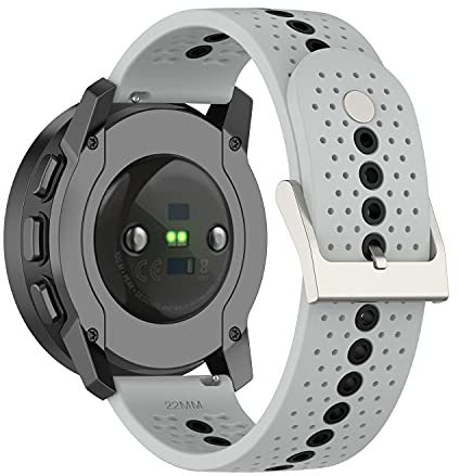Chofit Straps Compatible with Suunto 9 Peak Strap, Soft Silicone Sport Replacement Wristband 22mm Band with Colourful Holes Watch Zubehör for Suunto 9 Peak Smart Watch (Gray)