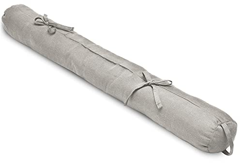 Beautissu Viento Zugluftstopper 100cm - Türluftstopper Haustür Kältestopper für Türen & Fenster - Durchzugstopper mit Tragegriff - Türwindfänger Türdichtung 100x10cm in Hellgrau