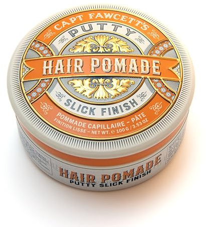 Captain Fawcett Putty Pomade 100g – Strong Hold, Matte Finish Hair Pomade for Men – Texturising Formula – Water-Soluble – Made in the UK