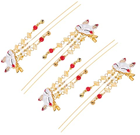Lot De 4 Pinces À Cheveux De Style Chinois Pour Femmes Et Adolescentes Style Féerique Style Ancien Pompon