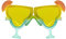 Oblique Unique Tropical Glasses - Yellow, Plastic, Fun Party Accessory for Birthday, Anniversary, Carnival