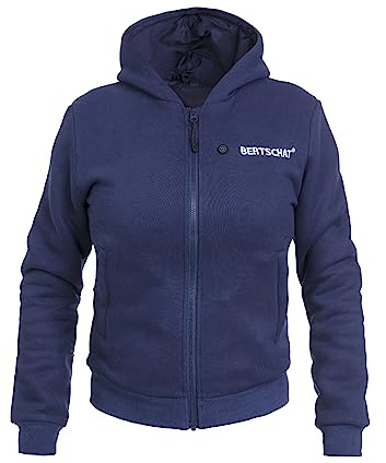 BERTSCHAT Beheizbarer Hoodie Damen – Heizjacke mit 5 Heizzonen & 3 Stufen | Inkl. Powerbank & USB-Ladefunktion | Für Winter & Outdoor | 2XL | Navy Blau