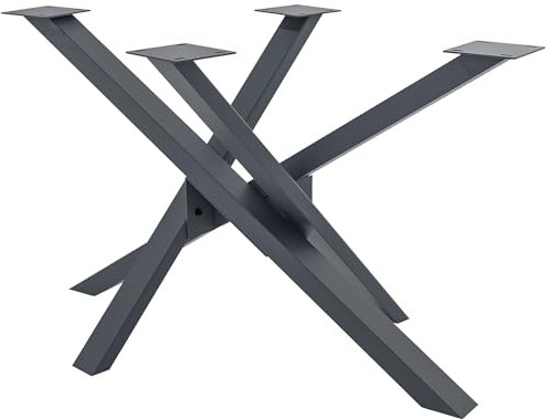 CLP Tischbeine Jimmy I Tischkufen Aus Vierkantprofilen I Höhe 72 cm I Sternförmiges Tischgestell, Farbe:grau, Größe:120x70x72 cm