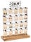 Emfogoo Schmuckständer, Ohrring Aufbewahrung, 4 Tier Ohrringständer mit 20 Abnehmbaren Haken, Ohrring Organizer mit Holz Base für Ohrringkarten, Armbänder, Schlüsselanhänger(Rustikal Braun)