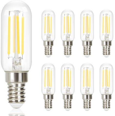 GBLY 8er pack E14 LED Kaltweiß Glühbirnen Vintage - T25 LED Leuchtmittel Lampe 6000K Birnen 4W Energiesparlampe Light Bulbs Edison Glühlampen Filament Dunstabzugshaube Glas 360° Abstrahlwinkel