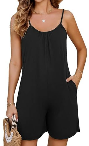 Btofellin Salopette Donna Estiva Jumpsuit Donna Tuta Casuale Corta Pantaloncini Senza Maniche Jumpsuit con Tasche Elegante Pantaloncini Tutina Pagliaccetto Spiaggia Vacanza Outfit