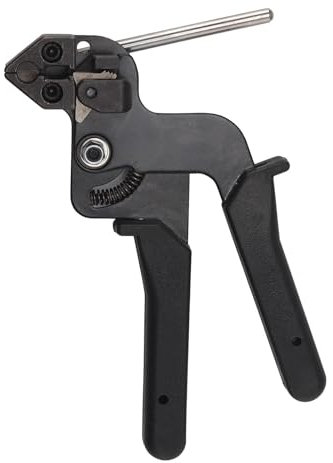 8.1'' Cable Tie Gun Stainless Steel Cable Tie Gun Cable Tie Tool Tensioner Cutter Black Automatic Cable Ties Tool Metal Tie Wrap Gun